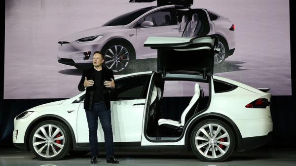 Elon Musk and a Tesla car 