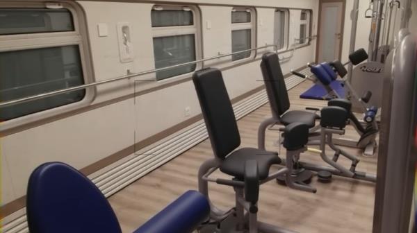 Gym equipment from Putin's private train