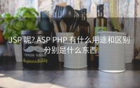 JSP 呢? ASP PHP 有什么用途和区别 分别是什么东西