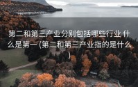 第二和第三产业分别包括哪些行业 什么是第一 (第二和第三产业指的是什么)