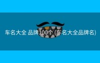 车名大全 品牌100个 (车名大全品牌名)