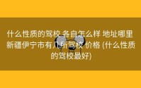 什么性质的驾校 各自怎么样 地址哪里 新疆伊宁市有几所驾校 价格 (什么性质的驾校最好)