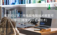 哪里可以学习用电脑电脑技术哪里可以学习 (哪里可以学ai技术)