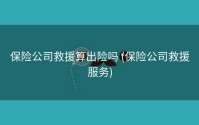 保险公司救援算出险吗 (保险公司救援服务)