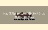 Mac 使用php storm 调试 PHP (mac使用手机摄像头)