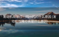 发动机故障灯一闪一闪的什么原因 (发动机故障灯亮是什么原因)