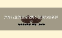 汽车行业的法治之路：法规与创新并行