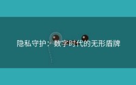 隐私守护：数字时代的无形盾牌