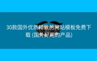 30款国外优质精致的网站模板免费下载 (国外好用的产品)