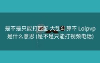 是不是只能打匹配 大乱斗算不 Lolpvp是什么意思 (是不是只能打视频电话)