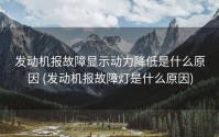 发动机报故障显示动力降低是什么原因 (发动机报故障灯是什么原因)