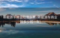 新能源车商业险怎么算 (新能源车商业险多少钱一年)
