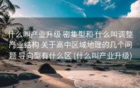 什么叫产业升级 密集型和 什么叫调整产业结构 关于高中区域地理的几个问题 导向型有什么区 (什么叫产业升级)