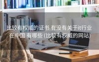 比较有权威的证书 有没有关于it行业 在中国 有哪些 (比较有权威的网站)