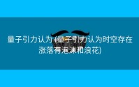量子引力认为 (量子引力认为时空存在涨落有泡沫和浪花)