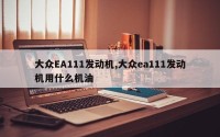 大众EA111发动机,大众ea111发动机用什么机油