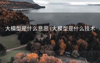 大模型是什么意思 (大模型是什么技术)