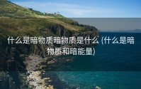 什么是暗物质暗物质是什么 (什么是暗物质和暗能量)