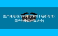 国产纯电动汽车排行榜前十名都有谁 (国产纯电动汽车大全)