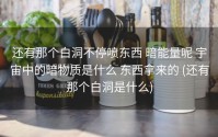 还有那个白洞不停喷东西 暗能量呢 宇宙中的暗物质是什么 东西拿来的 (还有那个白洞是什么)