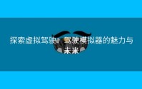 探索虚拟驾驶：驾驶模拟器的魅力与未来