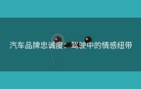 汽车品牌忠诚度：驾驶中的情感纽带