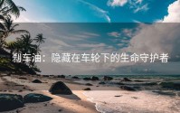 刹车油：隐藏在车轮下的生命守护者