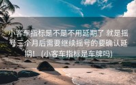 小客车指标是不是不用延期了 就是摇号三个月后需要继续摇号的要确认延期！ (小客车指标是车牌吗)
