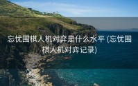 忘忧围棋人机对弈是什么水平 (忘忧围棋人机对弈记录)