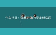 汽车行业：风起云涌的竞争新格局