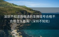 深圳不知道我申请的车牌摇号合格不合格怎么查询? (深圳不知处)