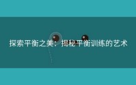探索平衡之美：揭秘平衡训练的艺术