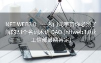 NFT WEB3.0……入门元宇宙你必须了解的28个名词术语 DAO (nftweb3.0获工信部鼓励肯定)