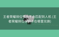 王者荣耀排位赛会不会匹配到人机 (王者荣耀排位保护卡在哪里兑换)