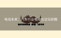 电动未来：汽车行业电动化论坛前瞻
