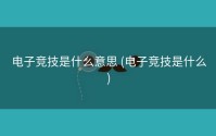电子竞技是什么意思 (电子竞技是什么)