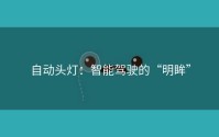 自动头灯：智能驾驶的“明眸”