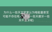 为什么一些天文学家认为暗能量甚至可能不存在呢 (为什么一些天磨牙一些天不磨牙呢)
