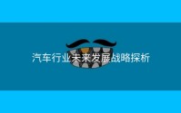 汽车行业未来发展战略探析