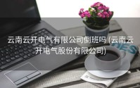 云南云开电气有限公司倒班吗 (云南云开电气股份有限公司)
