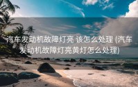 汽车发动机故障灯亮 该怎么处理 (汽车发动机故障灯亮黄灯怎么处理)