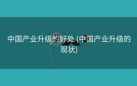中国产业升级的好处 (中国产业升级的现状)