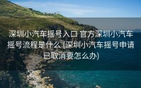 深圳小汽车摇号入口 官方深圳小汽车摇号流程是什么 (深圳小汽车摇号申请已取消要怎么办)