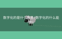 数字化的是什么意思 (数字化的什么能力)