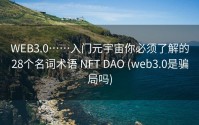 WEB3.0……入门元宇宙你必须了解的28个名词术语 NFT DAO (web3.0是骗局吗)