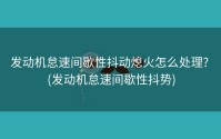 发动机怠速间歇性抖动熄火怎么处理? (发动机怠速间歇性抖势)