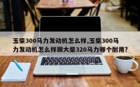 玉柴300马力发动机怎么样,玉柴300马力发动机怎么样跟大柴320马力哪个耐用?