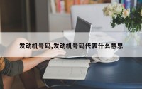 发动机号码,发动机号码代表什么意思
