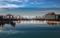 LLM 大型语言模型 训练指南🚀 (llm大型语言模型怎么读)