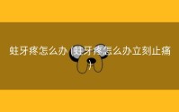 蛀牙疼怎么办 (蛀牙疼怎么办立刻止痛)